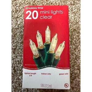 20 CLEAR MINI LIGHTS SET WITH A SPAN OF 5FT WITH GREEN WIRE
